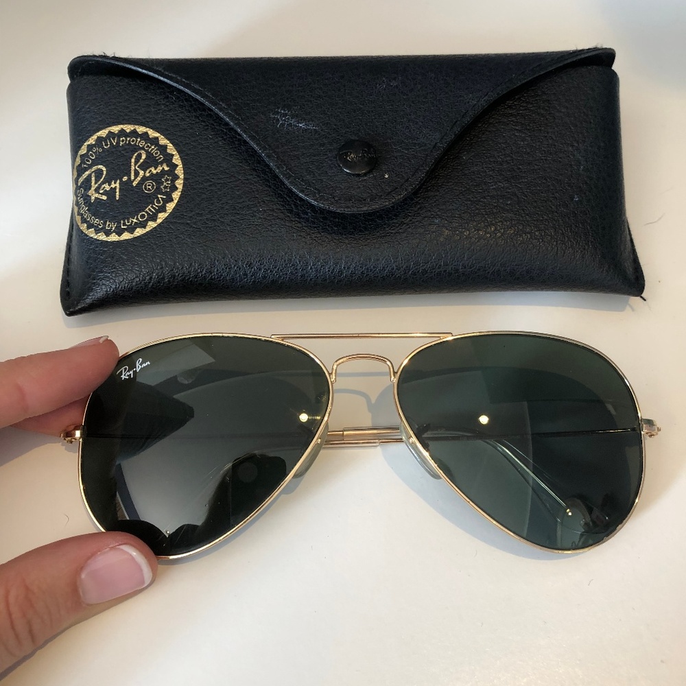 Ray-Ban Aviator Classic Sunglasses in green/gold